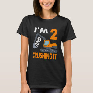 Kids Construction Truck 2nd Birthday Boy 2 Years O T-Shirt