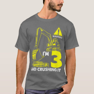 Kids Construction Truck 3rd Birthday 3 Years Old D T-Shirt