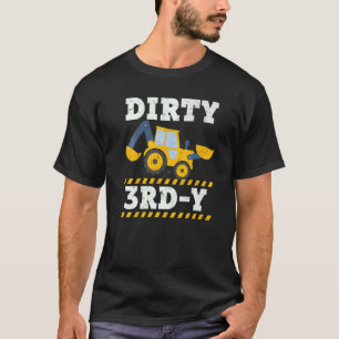 Kids Construction Truck 3rd Birthday Boy Excavator T-Shirt