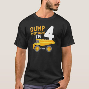 Kids Construction Truck 4th Birthday Boy 4 Four Ye T-Shirt