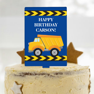Kids Construction Vehicle Custom Birthday Party Cake Pick