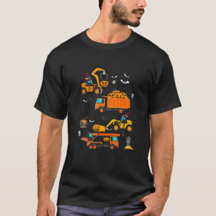 Kids Construction Vehicle Halloween Truck Candy Pu T-Shirt