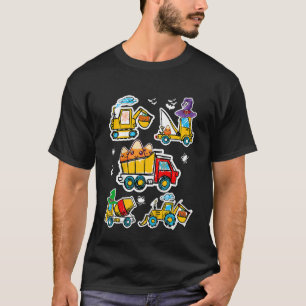 Kids Construction Vehicle Halloween Truck Candy Pu T-Shirt