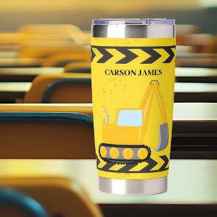 Kids Construction Vehicle Personalized Boys Insulated Tumbler