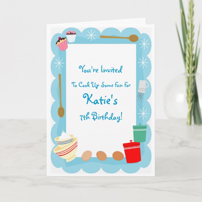 Kid's Cooking Party Invitations (Front)