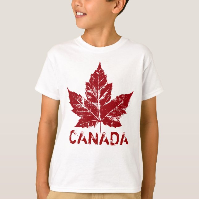 Kid's Cool Canada Shirt Retro Canada Souvenir Tops (Front)