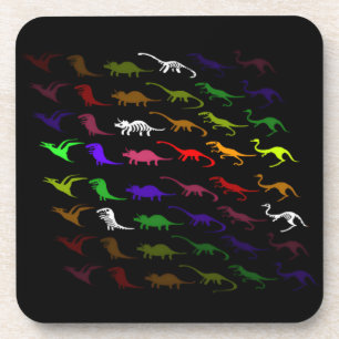 Kids cool rainbow colourful cute dinosaur coaster