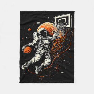 Kids Cool Space Bysketbyll With Astronaut Fleece Blanket