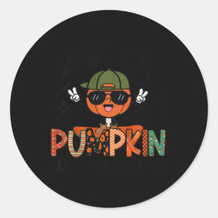 Kids Coolest Pumpkin In The Patch Halloween Boys G Classic Round Sticker