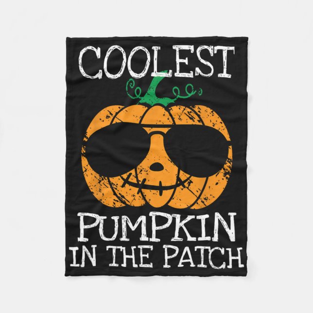 Kids Coolest Pumpkin In The Patch Halloween Boys G Fleece Blanket (Front)