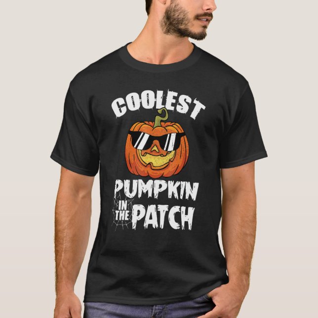 Kids Coolest Pumpkin In The Patch Halloween Boys G T-Shirt (Front)