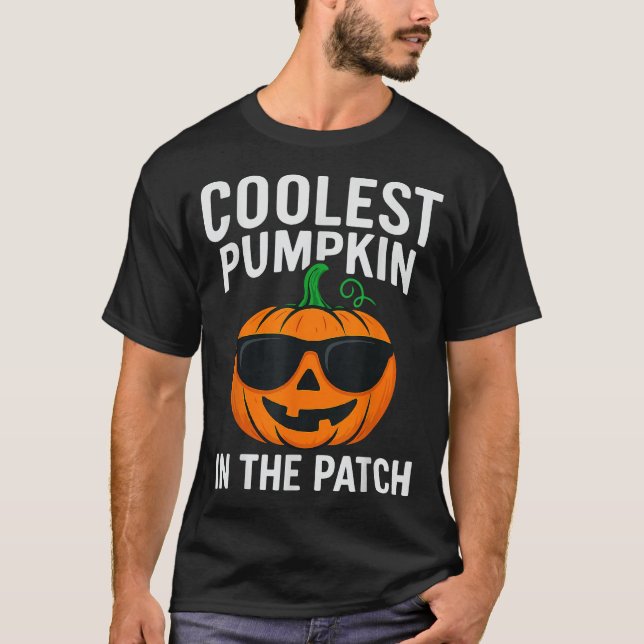 Kids Coolest Pumpkin In The Patch Halloween Boys  T-Shirt (Front)