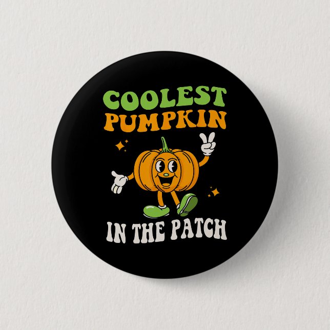 Kids Coolest Pumpkin In The Patch Halloween Toddle 2 Inch Round Button (Front)