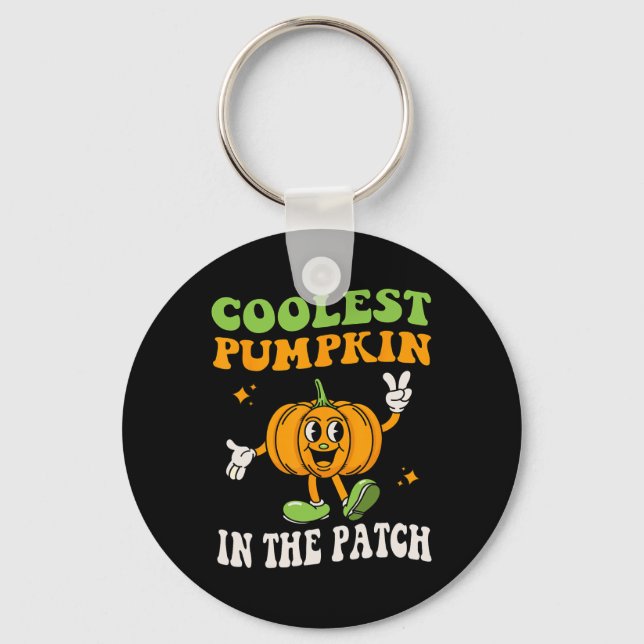 Kids Coolest Pumpkin In The Patch Halloween Toddle Keychain (Front)