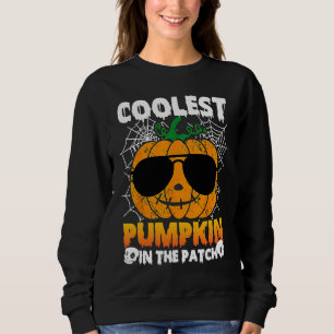 Kids Coolest Pumpkin In The Patch Spiderweb Toddle Sweatshirt