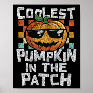 Kids Coolest Pumpkin In The Patch Toddler Boys Hal Poster
