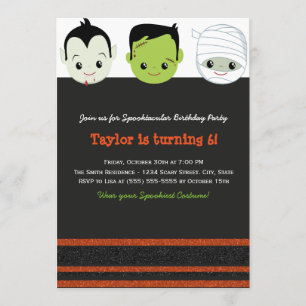 Kids costume Halloween Birthday Invitation VI