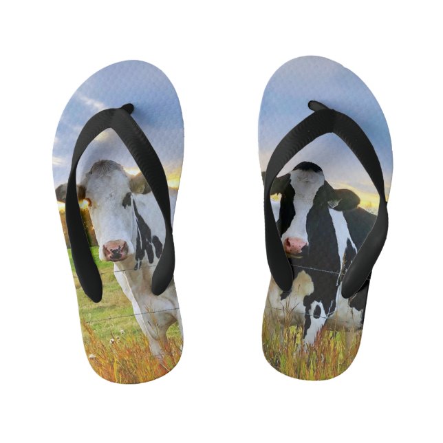 Kids Cow  Flip Flops (Footbed)
