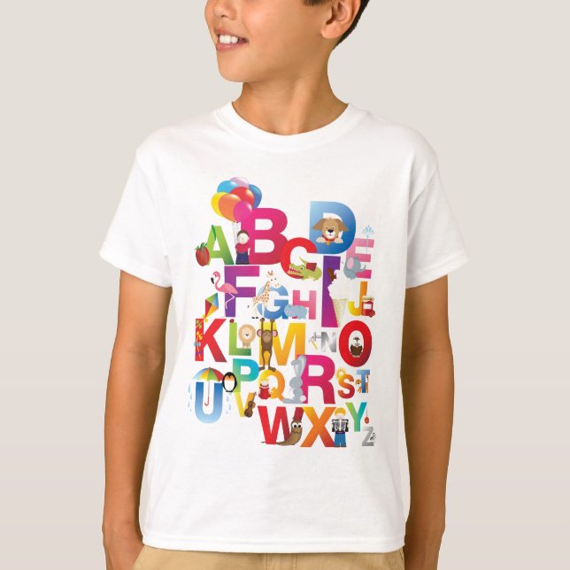 kids crazy alphabet t-shirt (Front)