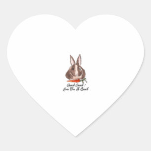 Kids Crunch Crunch I Love You A Bunch Bunny Lover  Heart Sticker