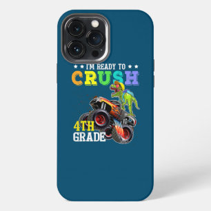Kids Crush 4th Grade Dinosaur Monster Truck Back iPhone 13 Pro Max Case