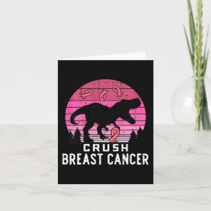 Kids Crush Breast Cancer Pink Trex Dino Awareness Card