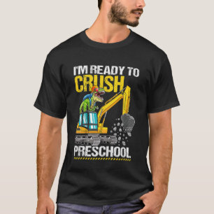 Kids Crush Preschool Construction Truck Dinosaur B T-Shirt