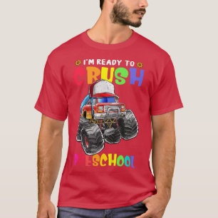 Kids Crush Preschool Monster Truck Backpack Back t T-Shirt
