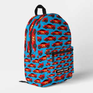 Kid's custom backpack with cool race car pattern