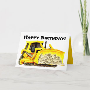 Kid's Custom Bulldozer Greeting Card
