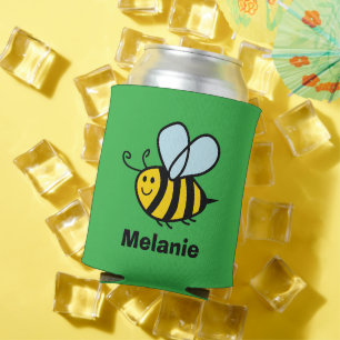 Kid's custom can coolers with cute bumble bee