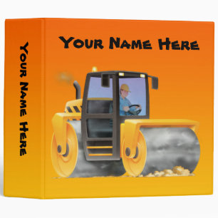 Kid's Custom Construction Truck Road Roller Binder