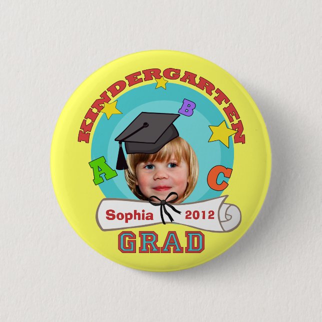Kid's Custom Kindergarten Graduation Button (Front)