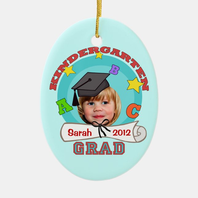 Kid's Custom Kindergarten Graduation Ornament (Front)