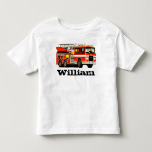 Kid's Custom Name Fire Truck Toddler T-shirt
