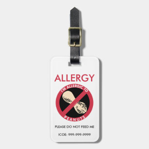 Kids Custom Peanut Allergy Allergic to Peanuts Luggage Tag