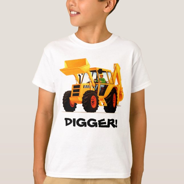 Kid's Custom Yellow Digger T-Shirt (Front)