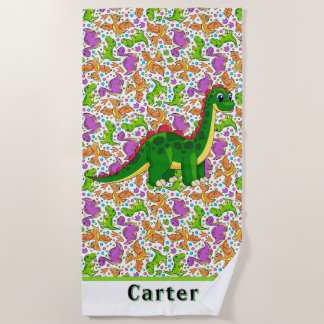 Kids Customize Dinosaur  Beach Towel