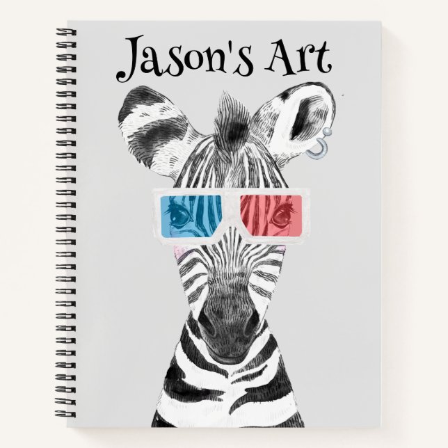 Kids Customize Zebra Sketch Notebook (Front)