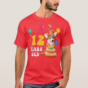 Kids Cute 12 Years Old Corgi Dog Lover 12th Birthd T-Shirt