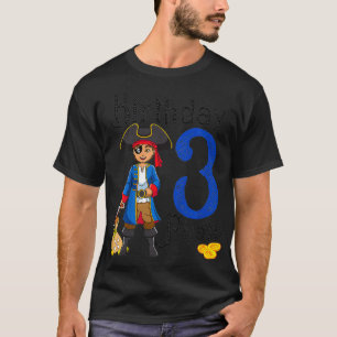 Kids Cute 3rd Anniversary 3 Years Old Birthday Pir T-Shirt