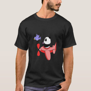 Kids Cute Airplane Flying Animal Panda Children Ki T-Shirt