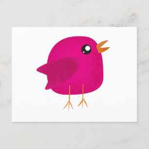 Kids cute birdy    announcement postcard