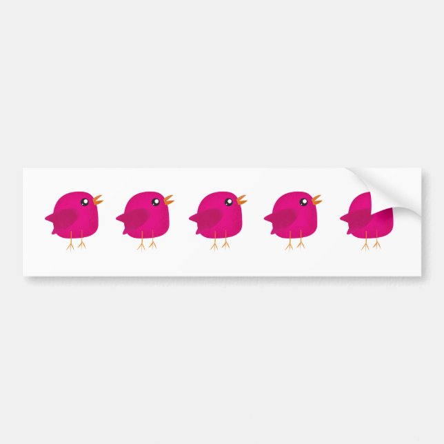 Kids cute birdy   bumper sticker (Front)
