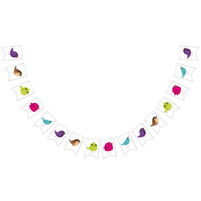 Kids cute birdy  bunting flags (All)
