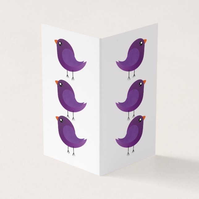 Kids cute birdy  business card (Outside)