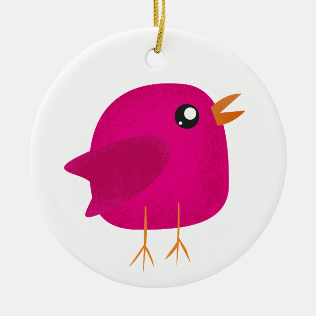 Kids cute birdy  ceramic ornament (Front)