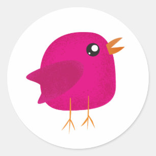 Kids cute birdy   classic round sticker