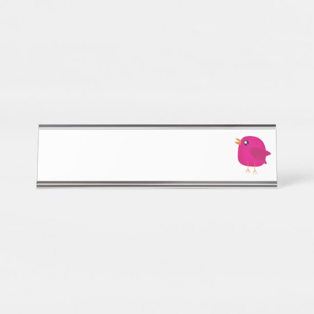 Kids cute birdy  desk name plate (Front)