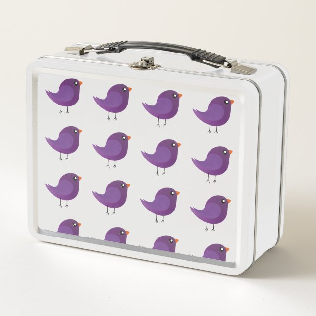 Kids cute birdy  metal lunch box (Front)
